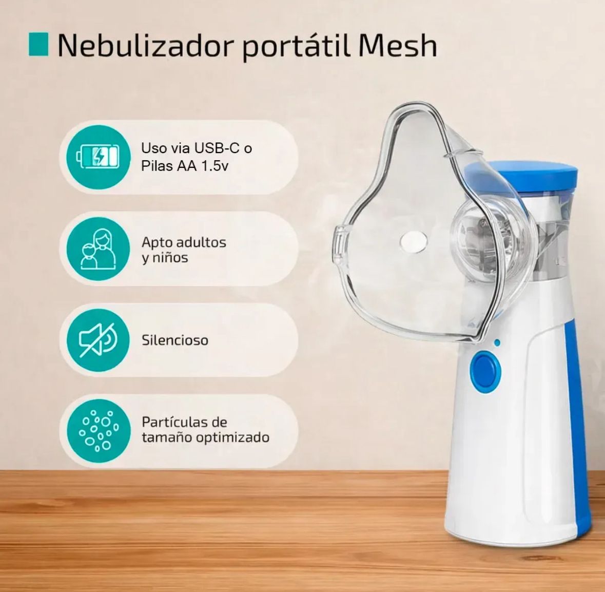 NEBPRO 2.0 Nebulizador Inalámbrico Portátil 💨 | Alivio Respiratorio Rápido en Cualquier Lugar